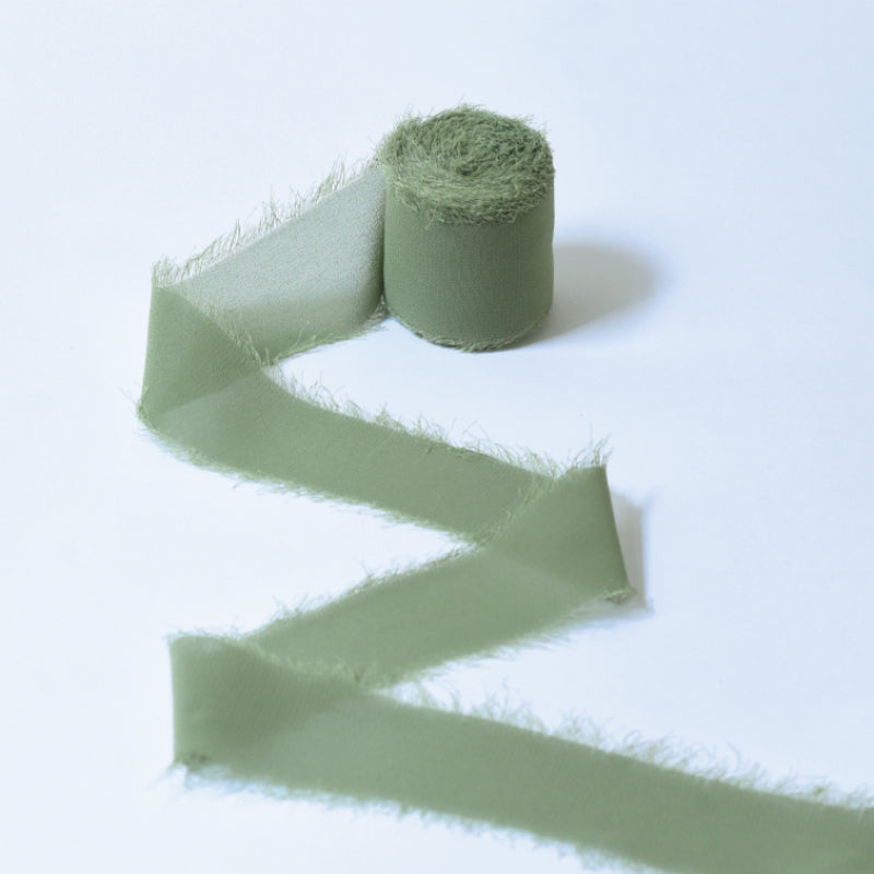 Ruban de soie à franges pour emballage de bouquets cadeaux 4 cm x 5 m