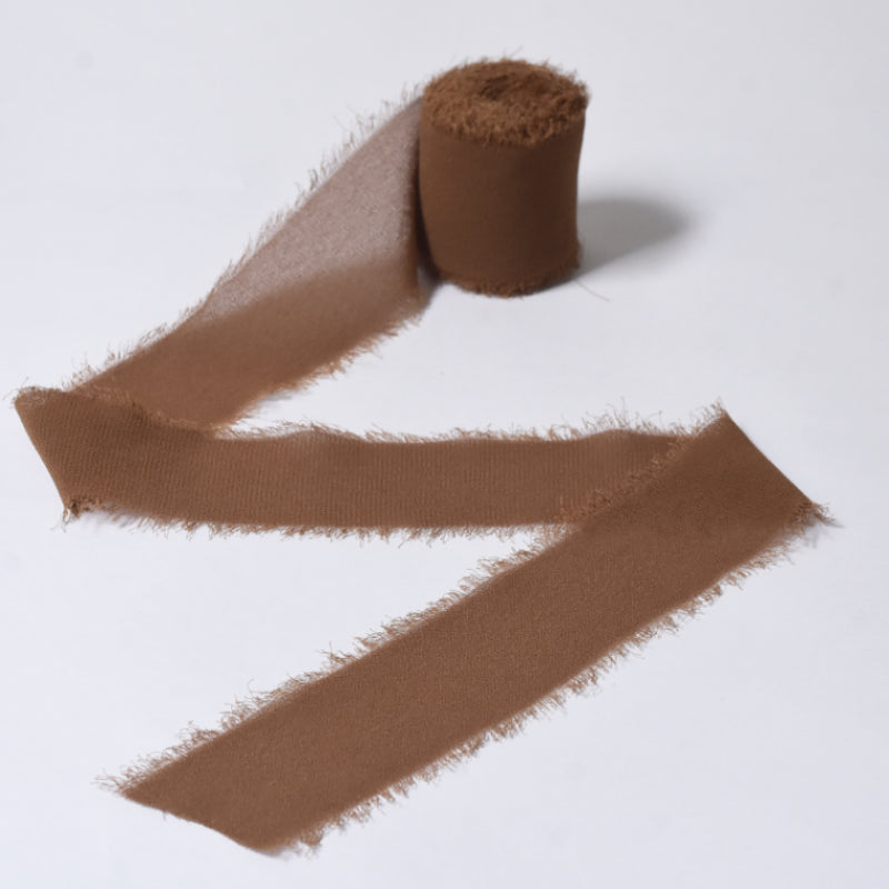 Ruban de soie à franges pour emballage de bouquets cadeaux 4 cm x 5 m