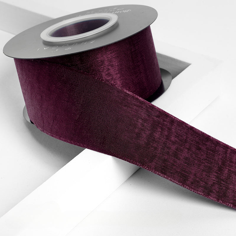 شريط فيونكة مخملي من جلد الغزال مصنوع يدويًا في صندوق هدايا شريط مخملي (4 سم × 9 أمتار)