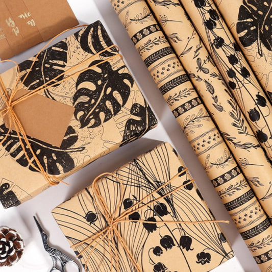 Papier d'emballage cadeau d'anniversaire vintage Papier kraft Papier cadeau d'affaires