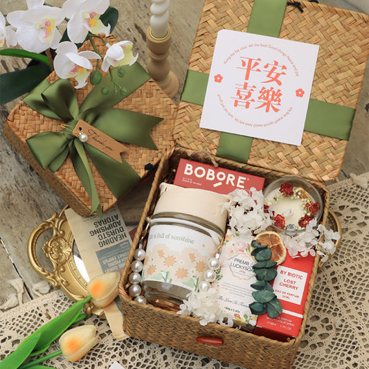 Panier en rotin tressé pour emballage cadeau de mariage, fête prénatale