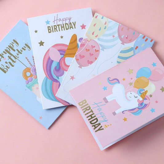 Carte d'anniversaire pour enfants Carte postale de voyage avec dessin animé