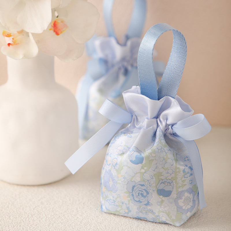حقيبة حلوى الزفاف حقيبة يد هدية قابلة للطي مجانًا، عبوة من 10 قطع