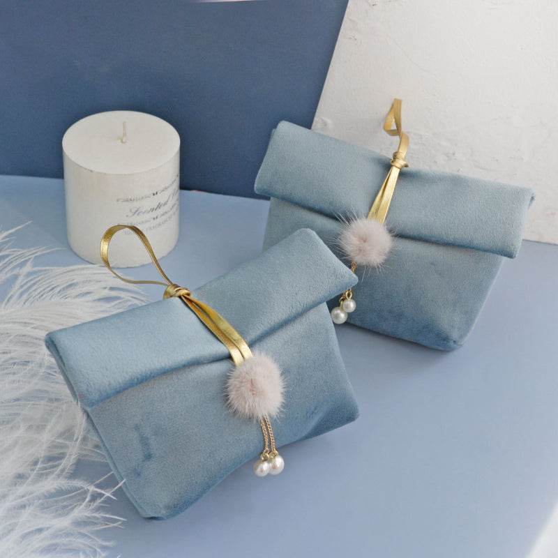 أكياس الحلوى المخملية حفل زفاف مقبض أكياس الهدايا حزمة 10