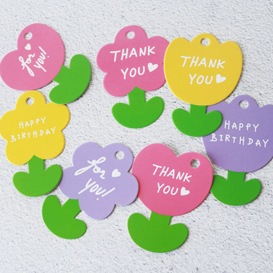Étiquettes de fleurs mignonnes Étiquettes de remerciement Étiquettes de cadeaux d'anniversaire Étiquettes de décoration