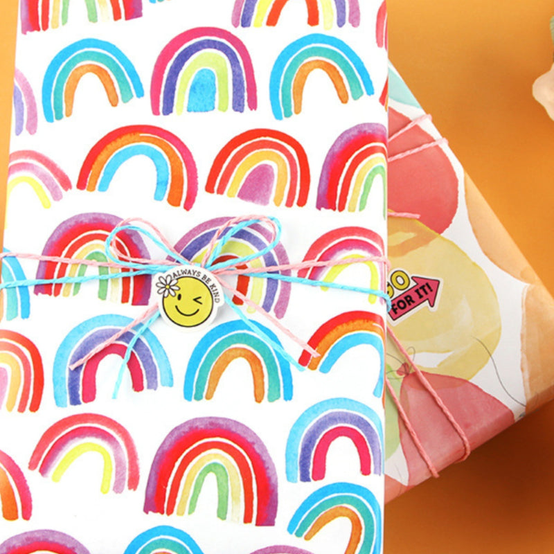 Papier d'emballage cadeau d'anniversaire Rainbow Love Papier d'emballage pour bouquet de Saint-Valentin