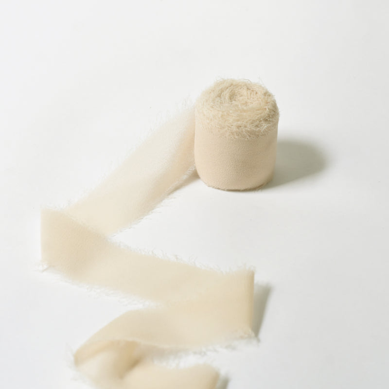 Ruban de soie à franges pour emballage de bouquets cadeaux 4 cm x 5 m