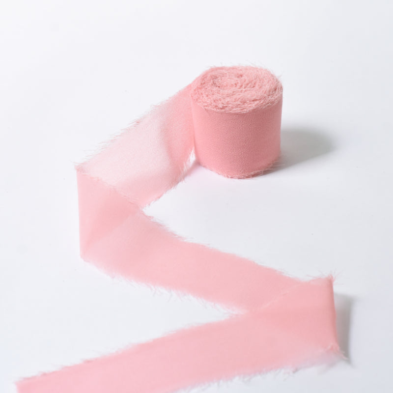 Ruban de soie à franges pour emballage de bouquets cadeaux 4 cm x 5 m