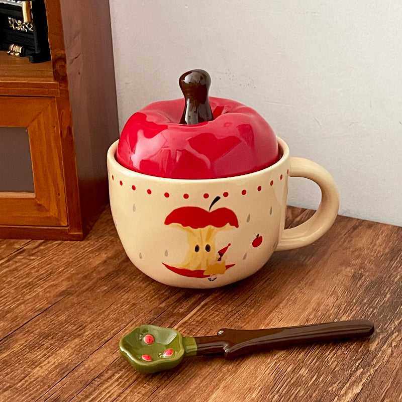 Tasse à café en céramique avec couvercle pour couple