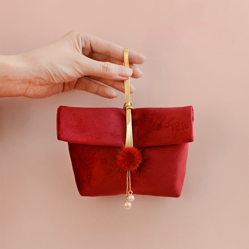 أكياس الحلوى المخملية حفل زفاف مقبض أكياس الهدايا حزمة 10