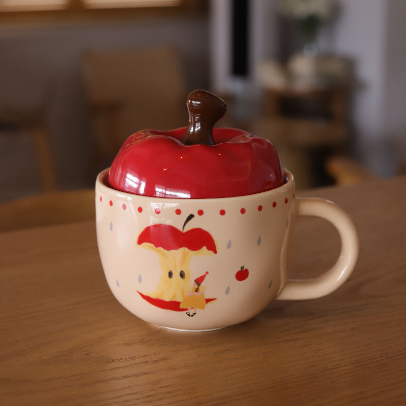 Tasse à café en céramique avec couvercle pour couple