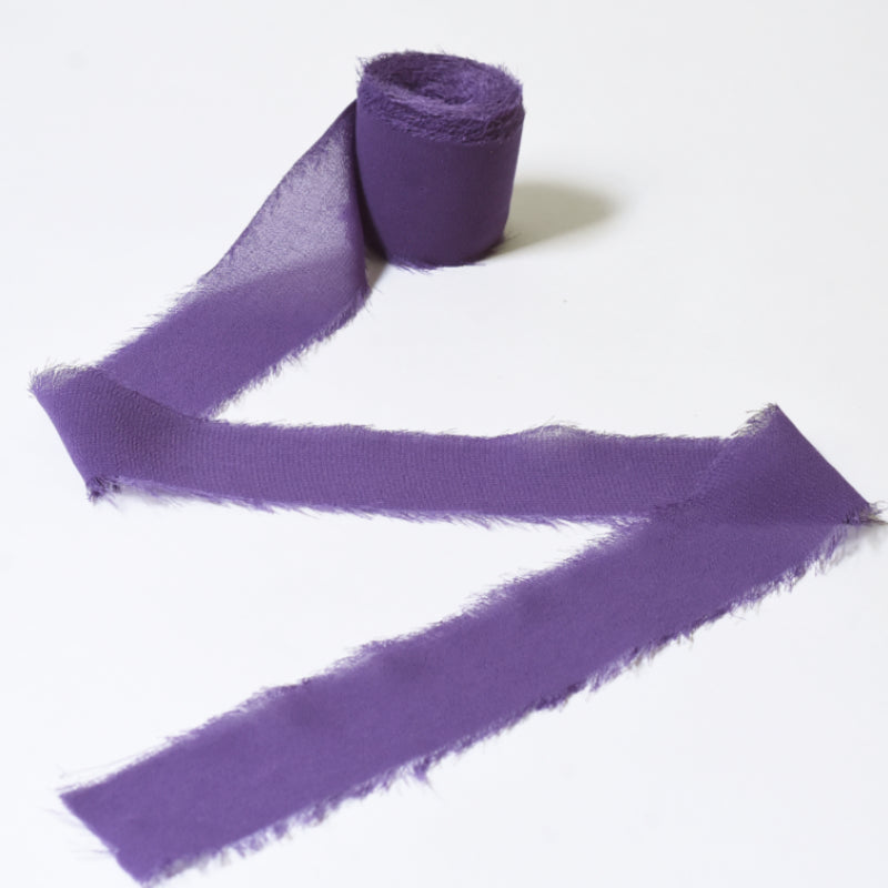 Ruban de soie à franges pour emballage de bouquets cadeaux 4 cm x 5 m