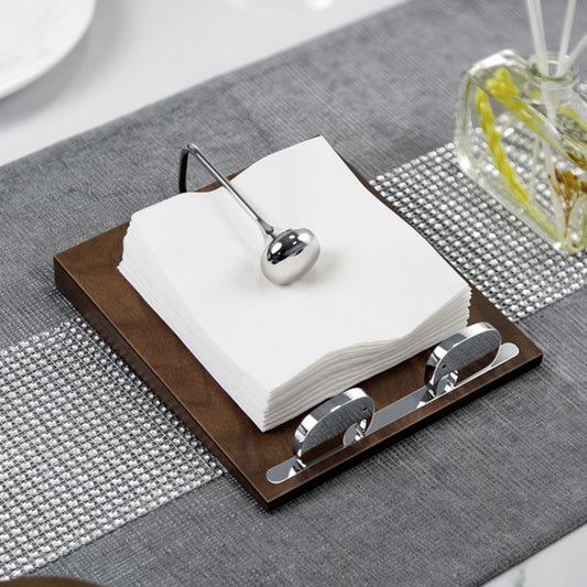 Porte-serviettes en acier inoxydable Décoration de la maison Plateau de rangement pour serviettes en papier