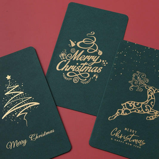 Carte de vœux de Noël estampillée en or Carte de vœux Joyeux Noël