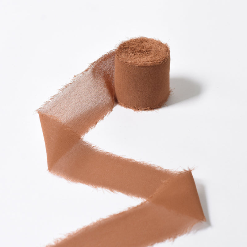 Ruban de soie à franges pour emballage de bouquets cadeaux 4 cm x 5 m