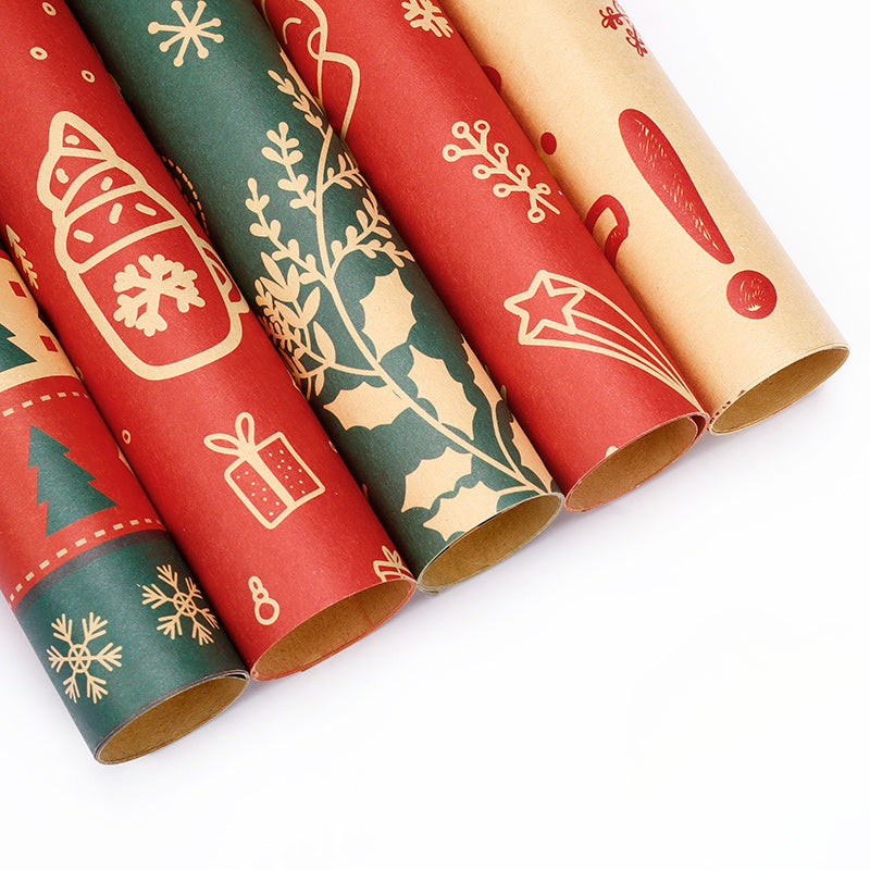 Papier d'emballage cadeau de Noël vintage en papier kraft