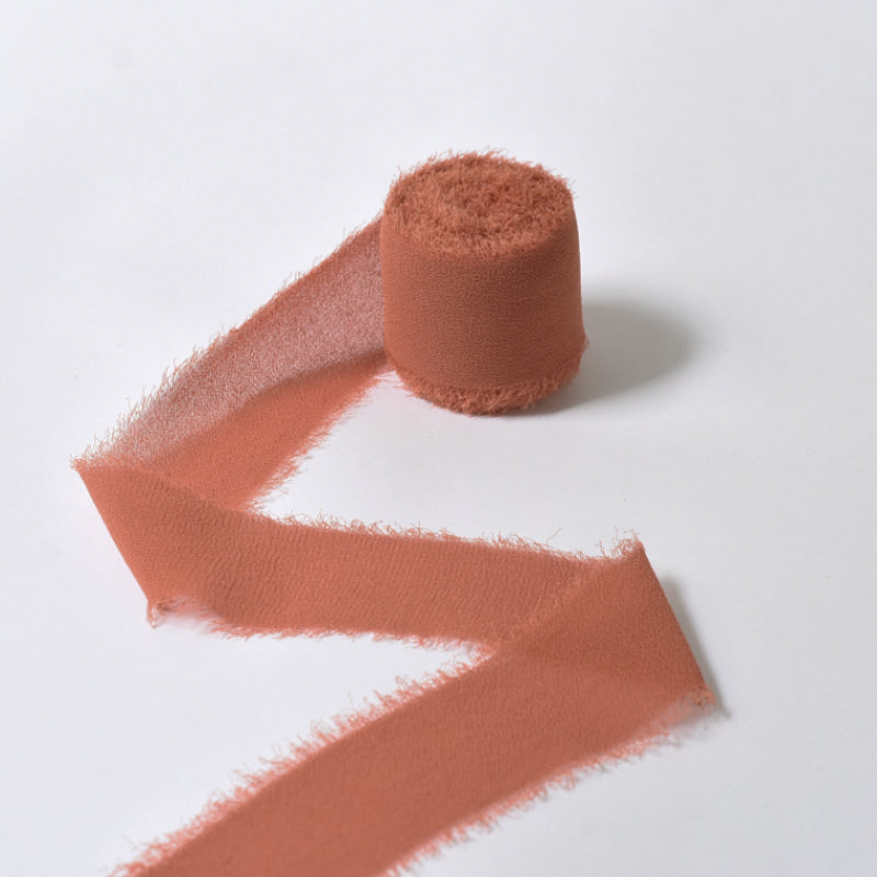 Ruban de soie à franges pour emballage de bouquets cadeaux 4 cm x 5 m