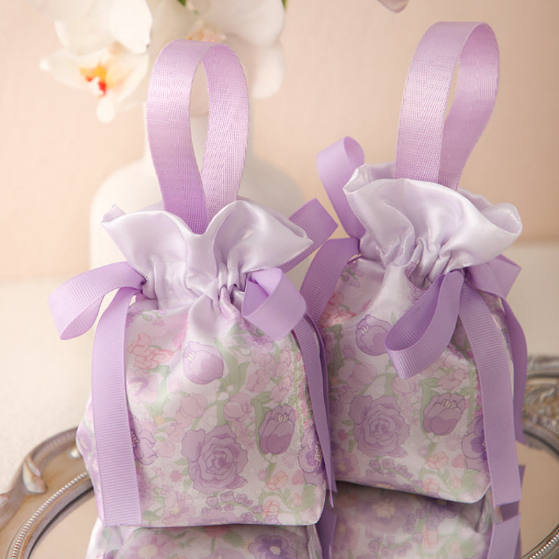 حقيبة حلوى الزفاف حقيبة يد هدية قابلة للطي مجانًا، عبوة من 10 قطع