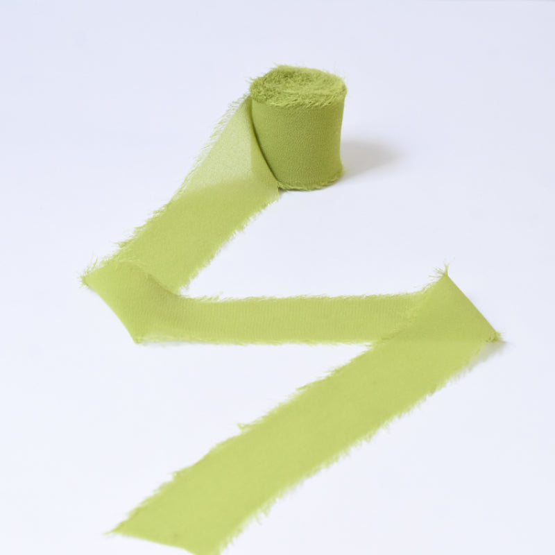 Ruban de soie à franges pour emballage de bouquets cadeaux 4 cm x 5 m