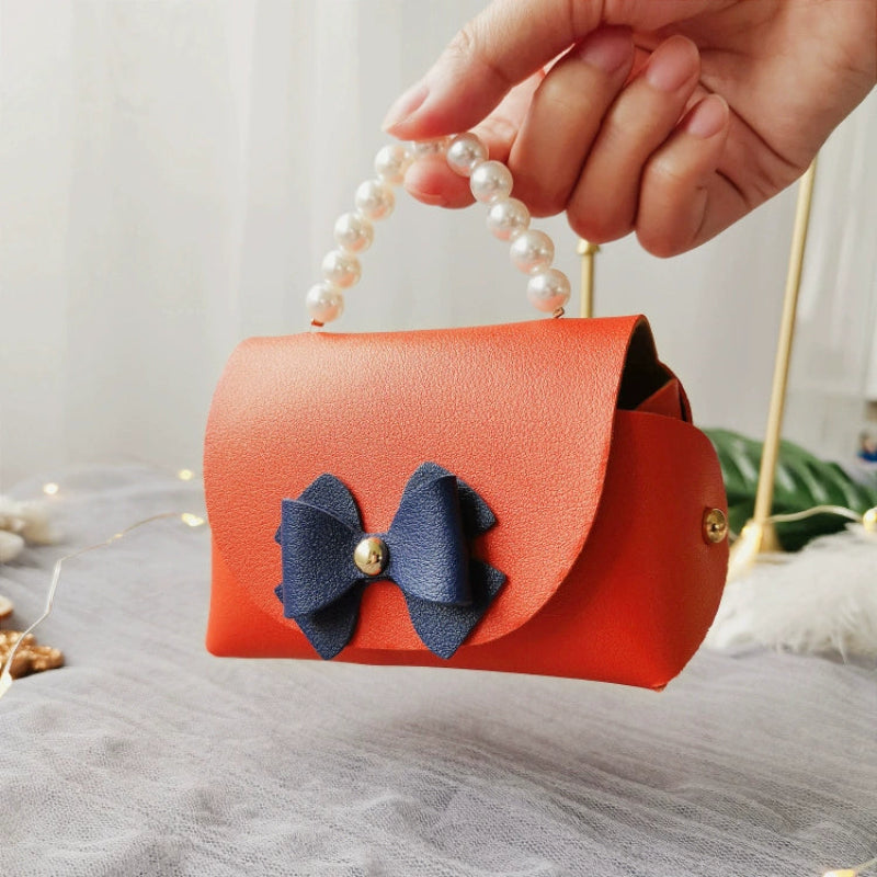 Lot de 10 sacs fourre-tout en cuir PU perlé en forme de sac à sucre, sacs d'emballage cadeau