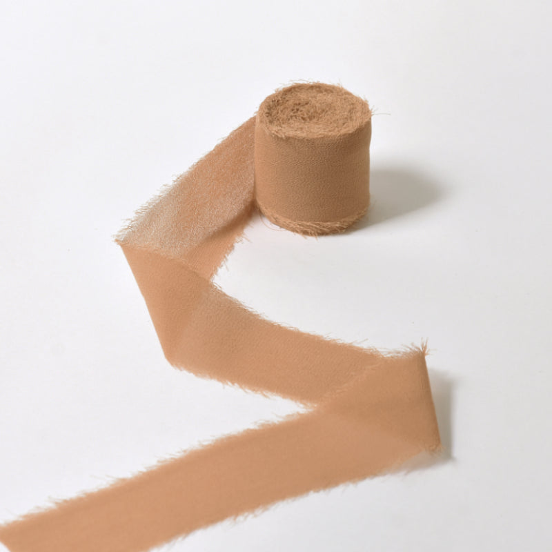 Ruban de soie à franges pour emballage de bouquets cadeaux 4 cm x 5 m