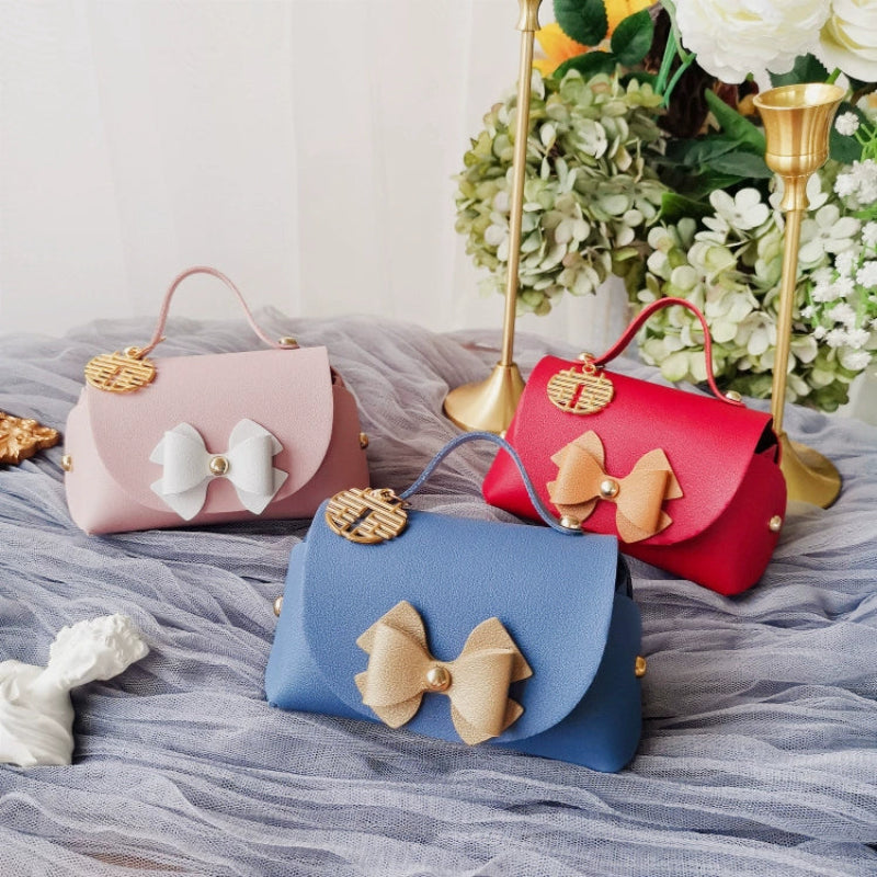 Lot de 10 sacs fourre-tout en cuir PU perlé en forme de sac à sucre, sacs d'emballage cadeau