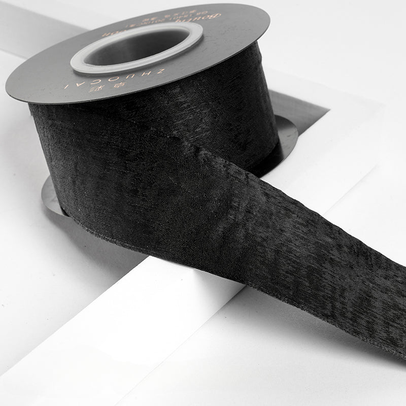 شريط فيونكة مخملي من جلد الغزال مصنوع يدويًا في صندوق هدايا شريط مخملي (4 سم × 9 أمتار)