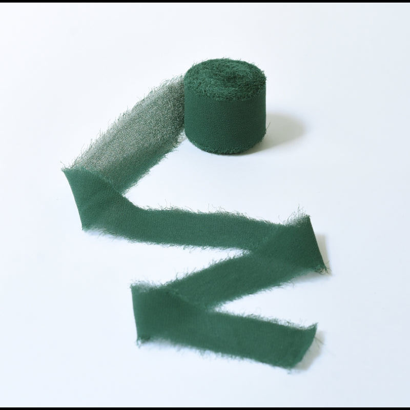 Ruban de soie à franges pour emballage de bouquets cadeaux 4 cm x 5 m