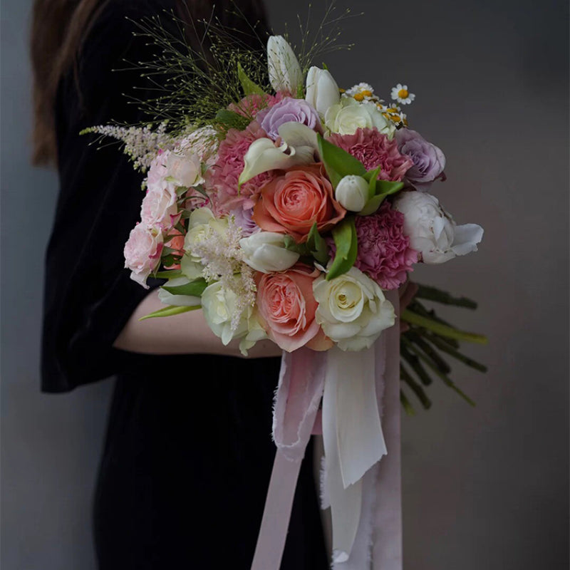 Ruban de soie à franges pour emballage de bouquets cadeaux 4 cm x 5 m