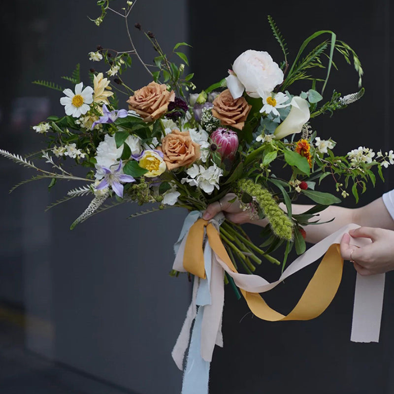 Ruban de soie à franges pour emballage de bouquets cadeaux 4 cm x 5 m