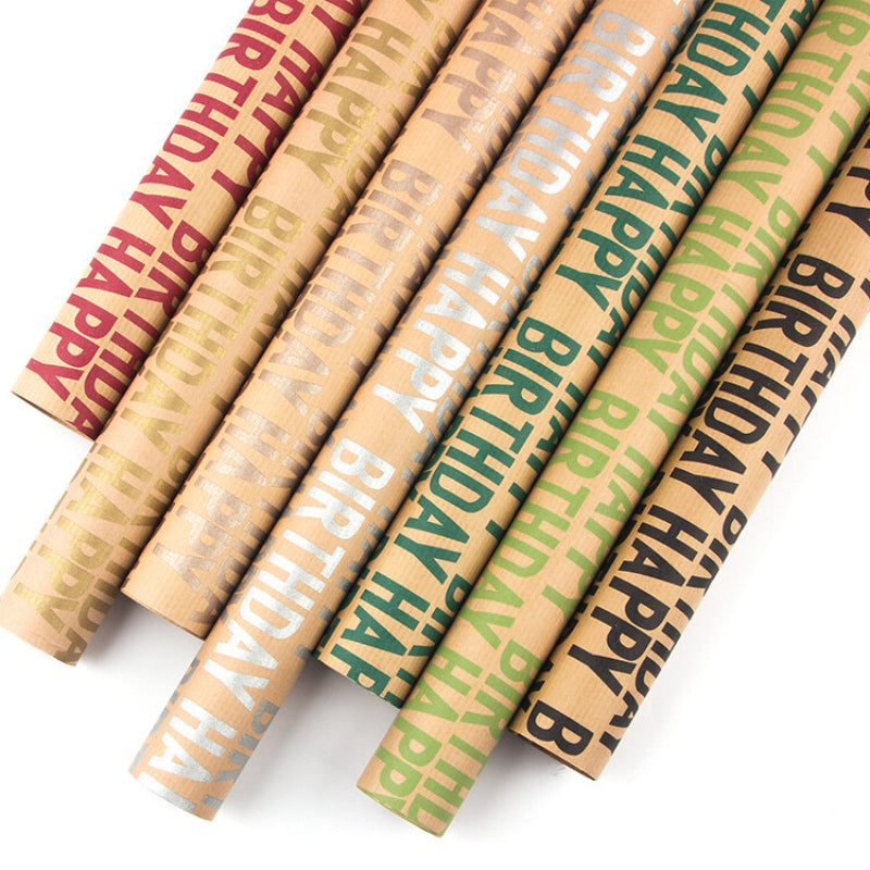 Papier Kraft de style rétro pour emballage de bouquet de joyeux anniversaire