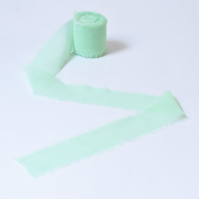 Ruban de soie à franges pour emballage de bouquets cadeaux 4 cm x 5 m