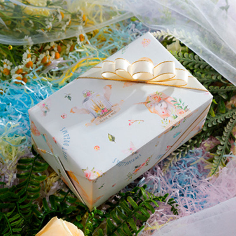 Papier d'emballage pour boîte cadeau d'anniversaire à motif animal et fleur