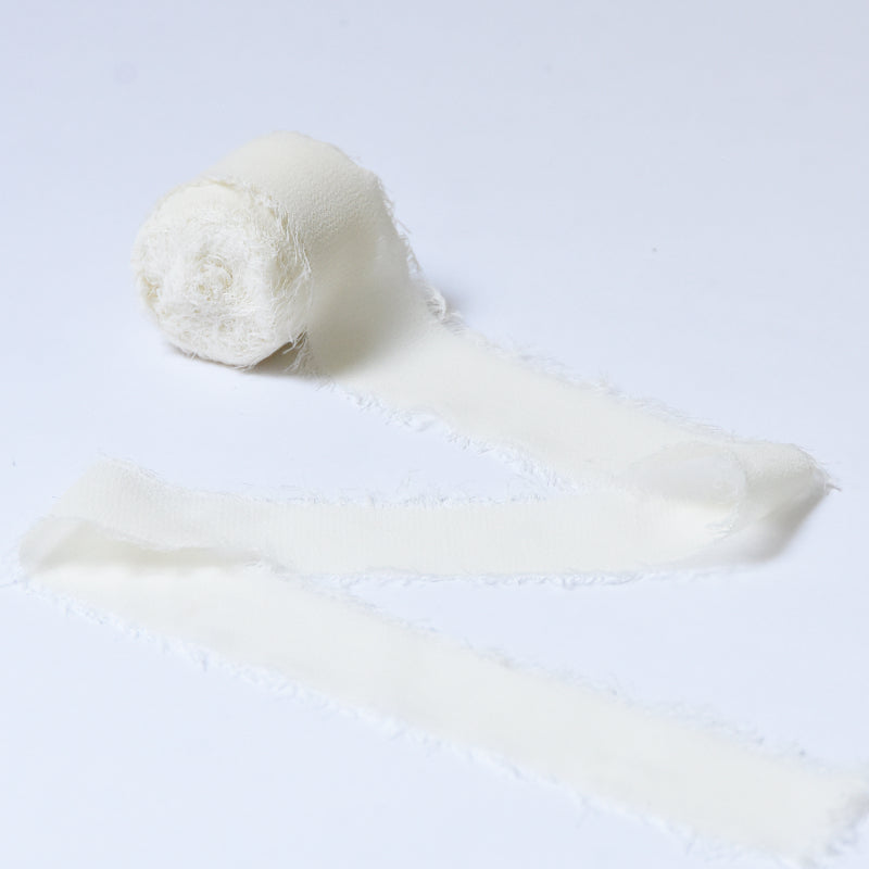 Ruban de soie à franges pour emballage de bouquets cadeaux 4 cm x 5 m