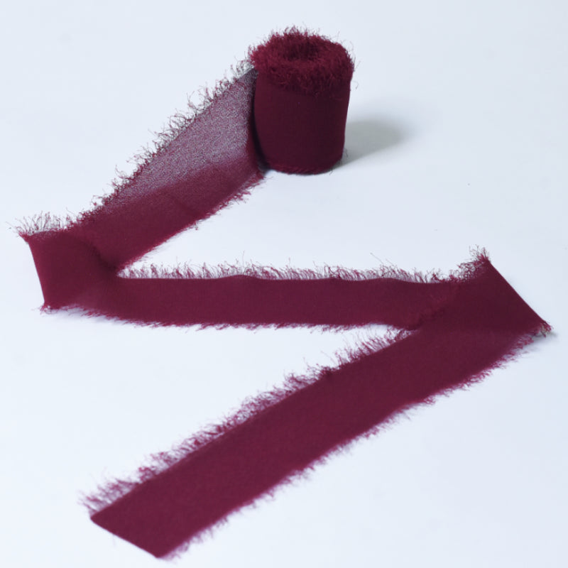 Ruban de soie à franges pour emballage de bouquets cadeaux 4 cm x 5 m