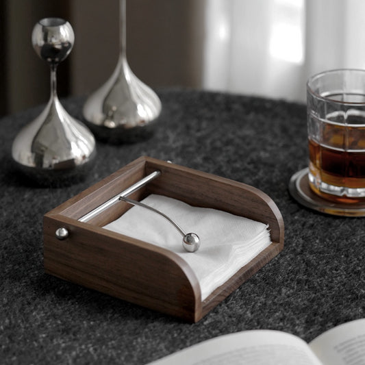 Porte-serviettes en bois de noyer, plateau à serviettes en papier, ornements décoratifs pour la maison