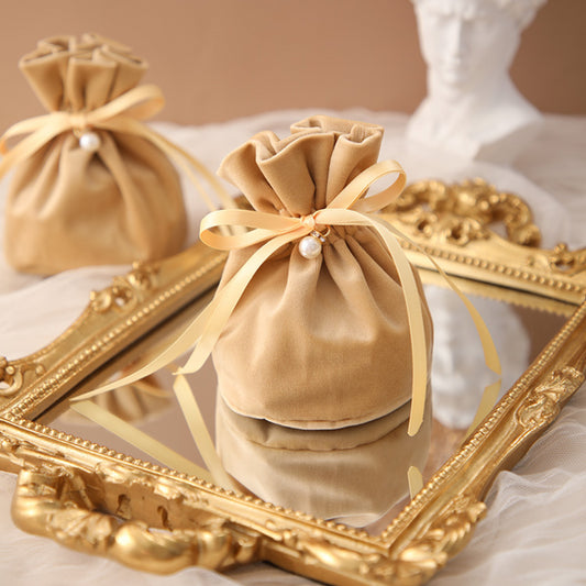 Sacs cadeaux en velours pour bonbons de mariage avec lot de 10