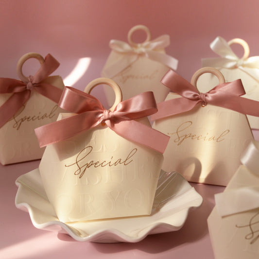 Coffret cadeau de bonbons de mariage avec poignée en bois, lot de 20