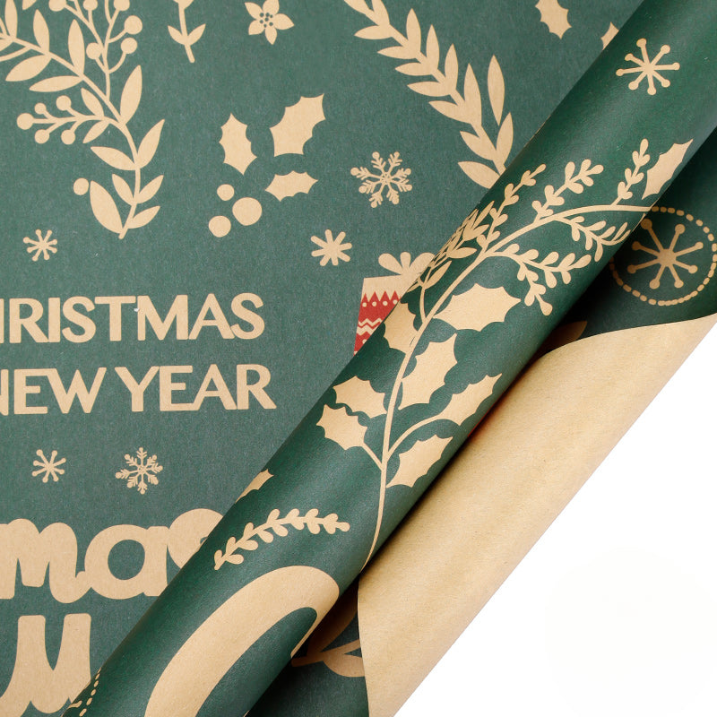 Papier d'emballage cadeau de Noël vintage en papier kraft