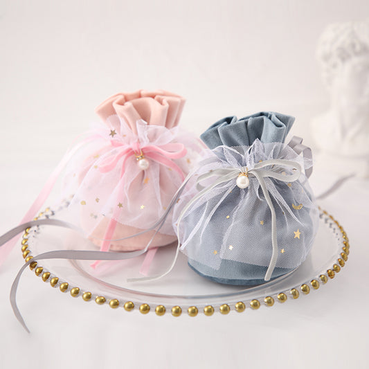 Sacs cadeaux en velours pour bonbons de mariage avec lot de 10