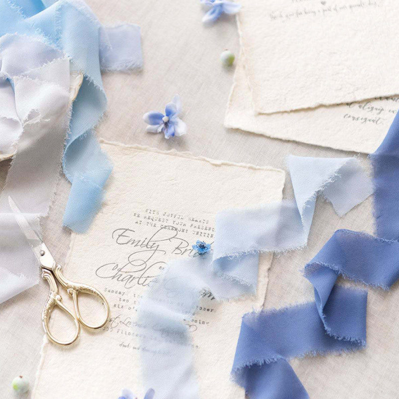 Ruban de soie à franges pour emballage de bouquets cadeaux 4 cm x 5 m