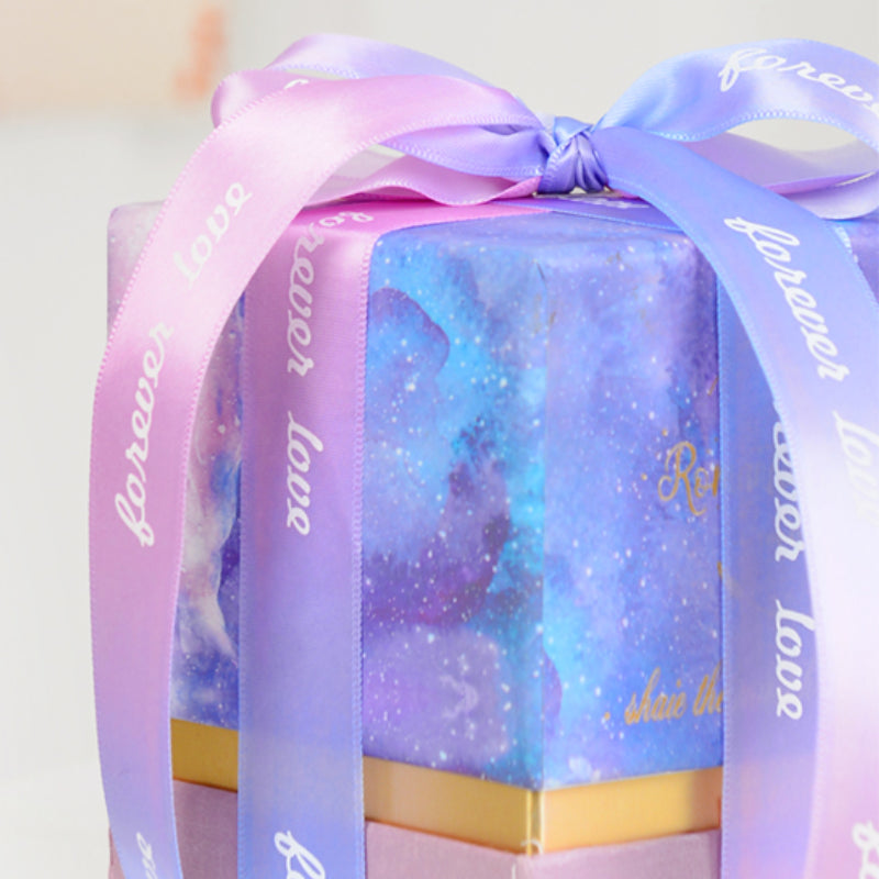 Ruban d'emballage cadeau de fleurs de Saint-Valentin de couleur dégradée de 22 m