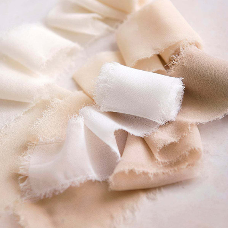 Ruban de soie à franges pour emballage de bouquets cadeaux 4 cm x 5 m