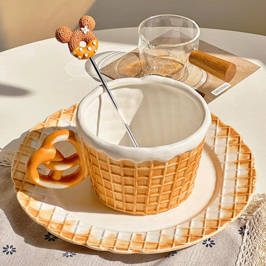 Tasse à café en céramique Fun Cookies Assiette à dessert pour le thé de l'après-midi