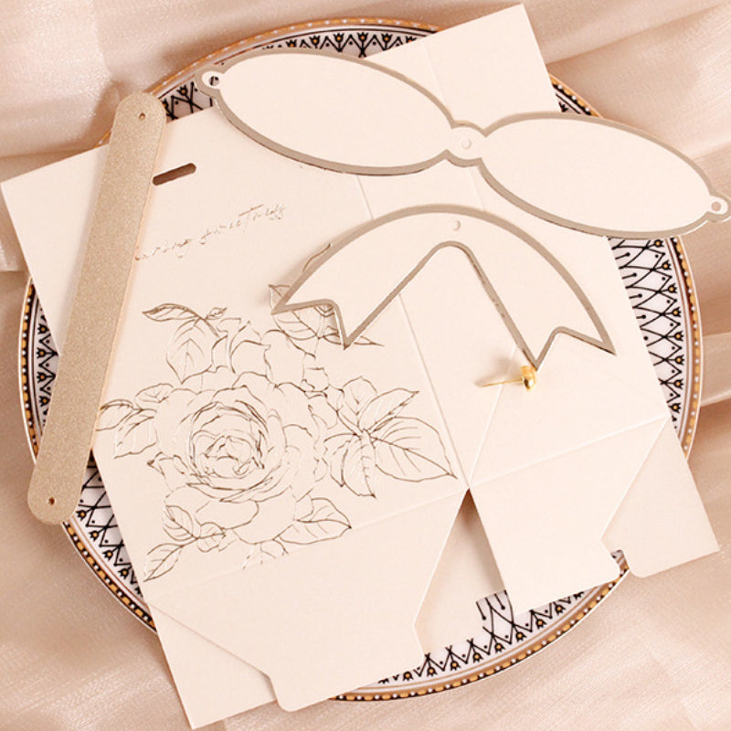 Boîte à main avec nœud imprimé rose, sacs cadeaux pour fête de mariage