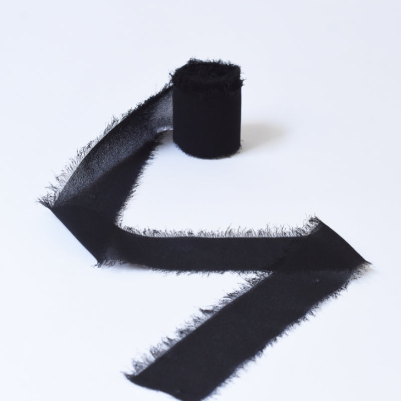Ruban de soie à franges pour emballage de bouquets cadeaux 4 cm x 5 m