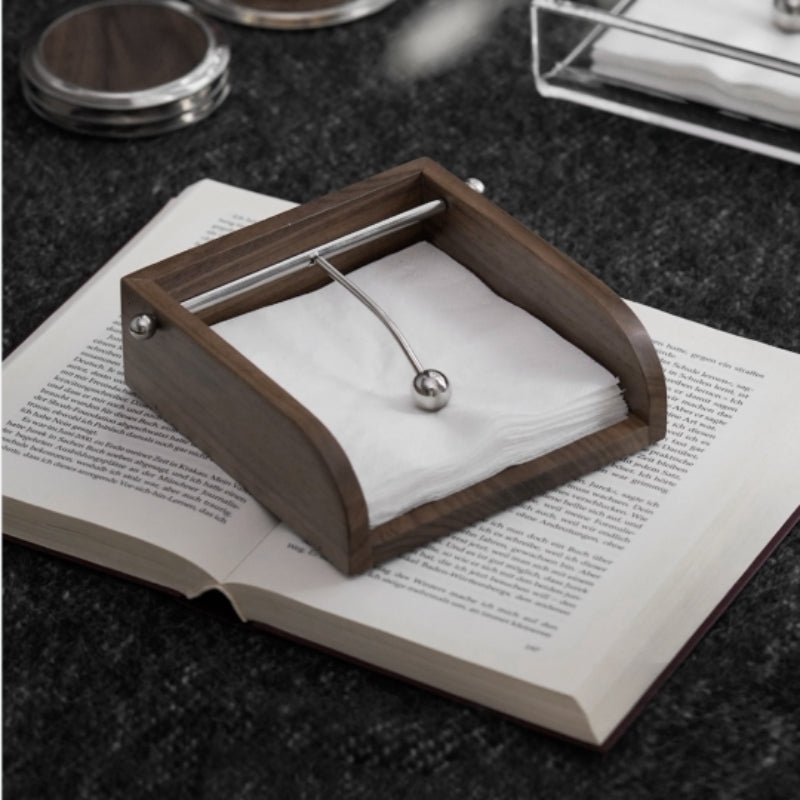 Porte-serviettes en bois de noyer, plateau à serviettes en papier, ornements décoratifs pour la maison