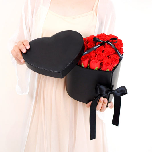 Coffret cadeau en forme de cœur rotatif à double couche nacré