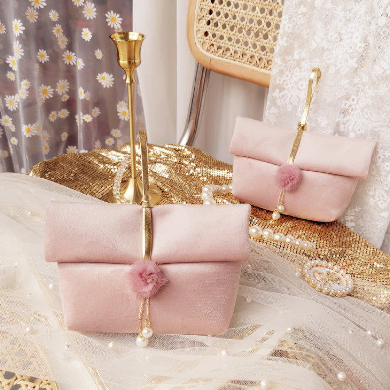 أكياس الحلوى المخملية حفل زفاف مقبض أكياس الهدايا حزمة 10