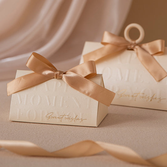 Coffret cadeau triangulaire pour bonbons de mariage, sac d'emballage cadeau portable, lot de 20